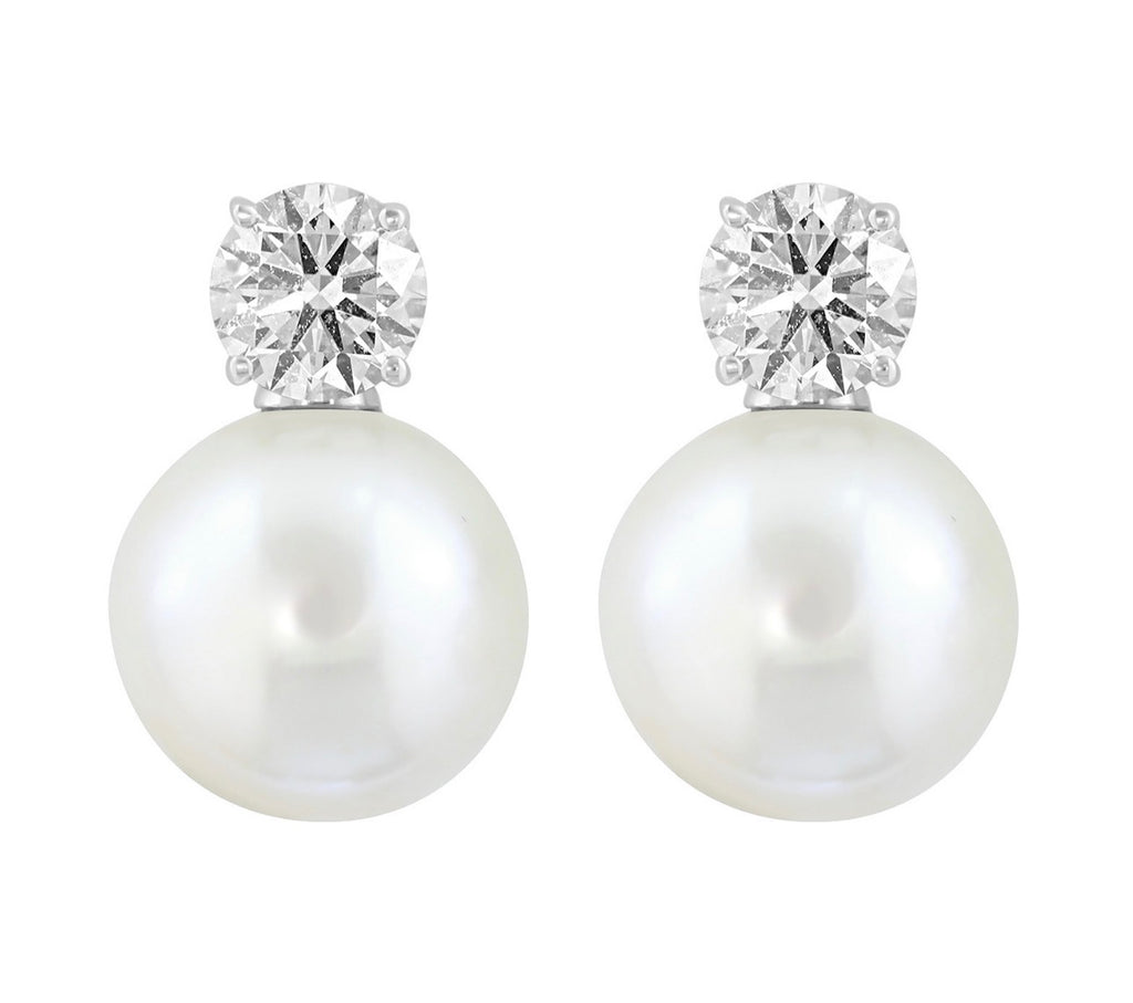 EFFY Collection Cultured Freshwater Pearl & Lab-Grown Diamond Stud Earrings