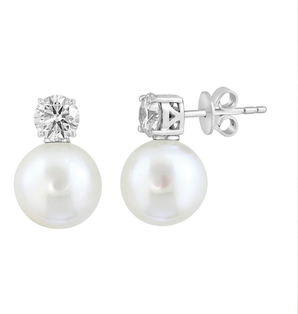 EFFY Collection Cultured Freshwater Pearl & Lab-Grown Diamond Stud Earrings